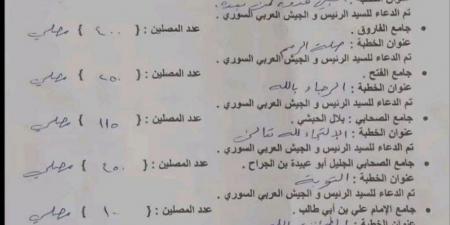 ‏شاهد: وثيقة  أمنية لنظام الأسد البائد يراقبون خطب الجمعة في المساجد والتأكد من الدعاء للسيد الرئيس - عرب فايف