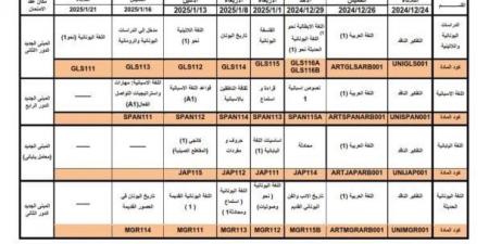 جدول امتحانات الفرقة الأولى لكلية الآداب جامعة القاهرة 2024/2025 - عرب فايف