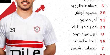 التشكيل الرسمي لمباراة الزمالك وسيراميكا كليوباترا في الدوري المصري الممتاز - عرب فايف