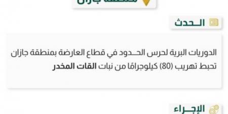 حرس الحدود بجازان يحبط تهريب (80) كيلوجرامًا من القات المخدّر - عرب فايف