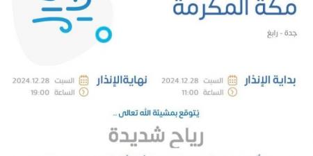 "الأرصاد": رياح شديدة السرعة على محافظتي جدة ورابغ - عرب فايف