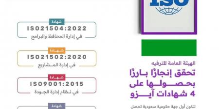 "هيئة الترفيه" تحصل على أربع شهادات عالمية في الجودة وإدارة الامتثال - عرب فايف