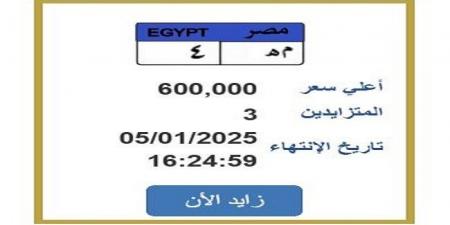 سعرها وصل 600 ألف جنيه.. «المرور» تطرح التزايد على لوحة سيارة مميزة - عرب فايف