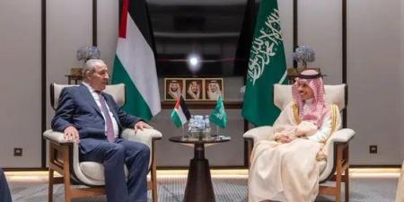 وزير الخارجية السعودي يبحث مع نائب الرئيس الفلسطيني تطورات الأوضاع في فلسطين - عرب فايف