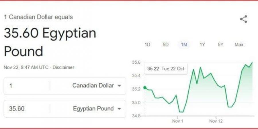 سعر الدولار الكندي اليوم الجمعة 22 نوفمبر 2024 - عرب فايف