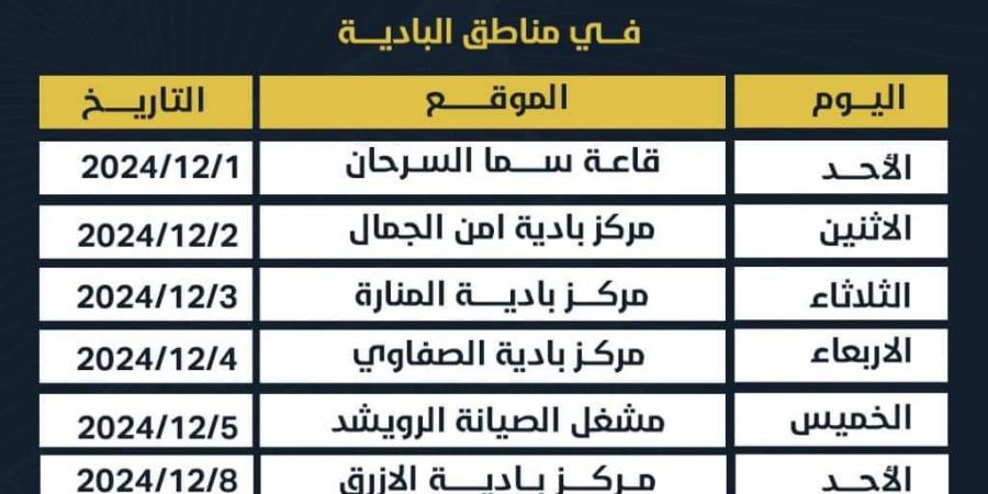 الأمن العام ينشر جدول الترخيص المتنقل في البادية، بدءاً من الأحد - عرب فايف