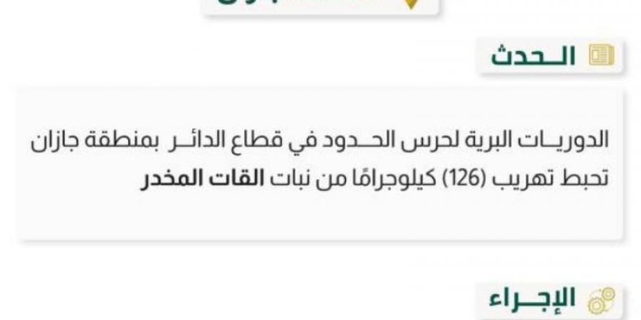 حرس الحدود بجازان يحبط تهريب (126) كيلوجرامًا من القات المخدر - عرب فايف