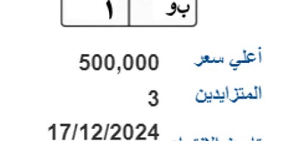 تصل لنصف مليون.. لوحات معدنية مميزة جديدة تدخل المنافسة - عرب فايف