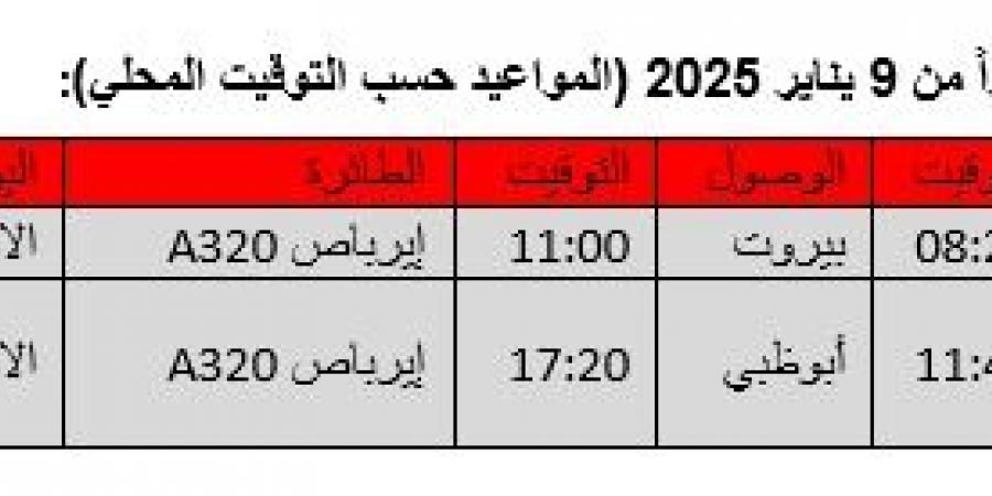 "العربية أبوظبي" تستأنف رحلاتها إلى بيروت ابتداءً من 9 يناير - عرب فايف