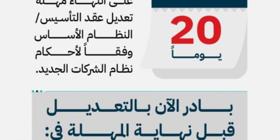 وزارة التجارة: 20 يومًا متبقية على انتهاء المهلة الممنوحة للشركات لـ"تعديل عقد التأسيس" - عرب فايف