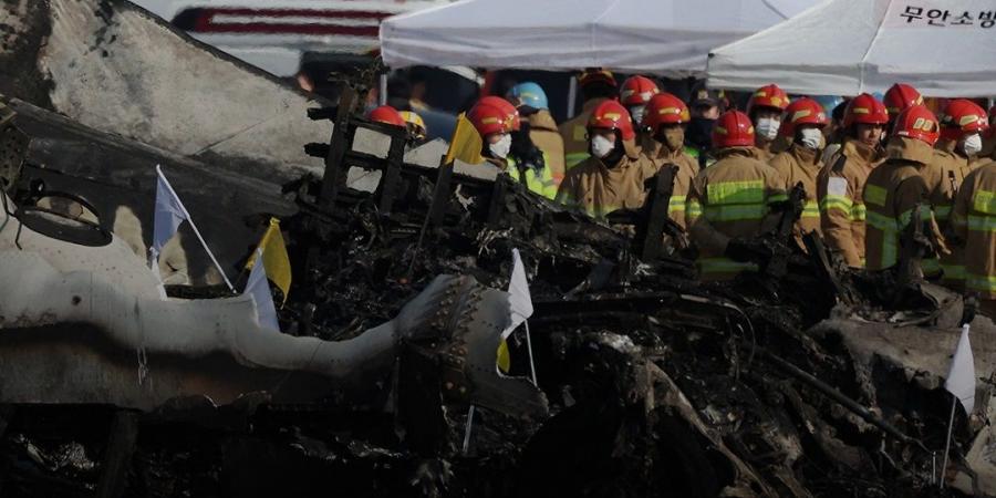 كوريا الجنوبية تعلن بلدة موأن منطقة كوارث بعد تحطم طائرة شركة "جيجو إير" - عرب فايف