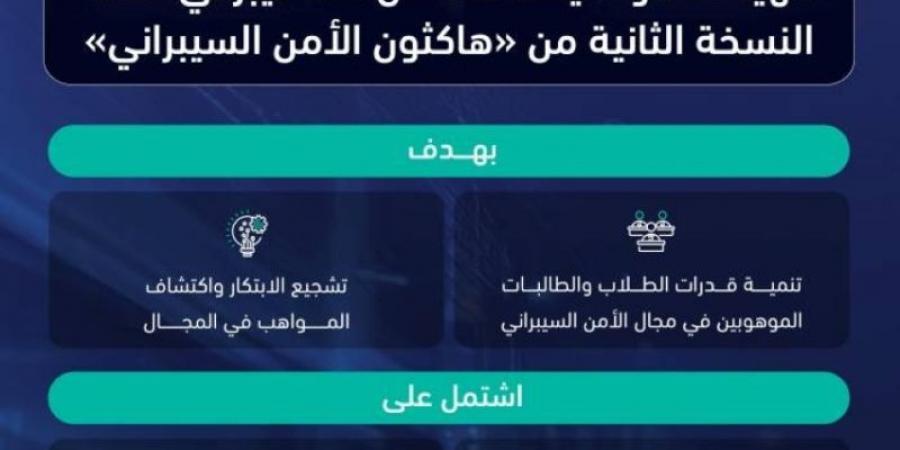 "هاكثون الأمن السيبراني 2" يستهدف مجموعة من طلاب وطالبات التعليم العام والجامعي - عرب فايف