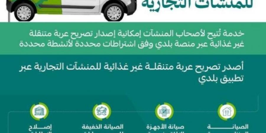 اتاحة إصدار تصريح عربة متنقلة للمنشآت غير الغذائية عبر تطبيق بلدي - عرب فايف