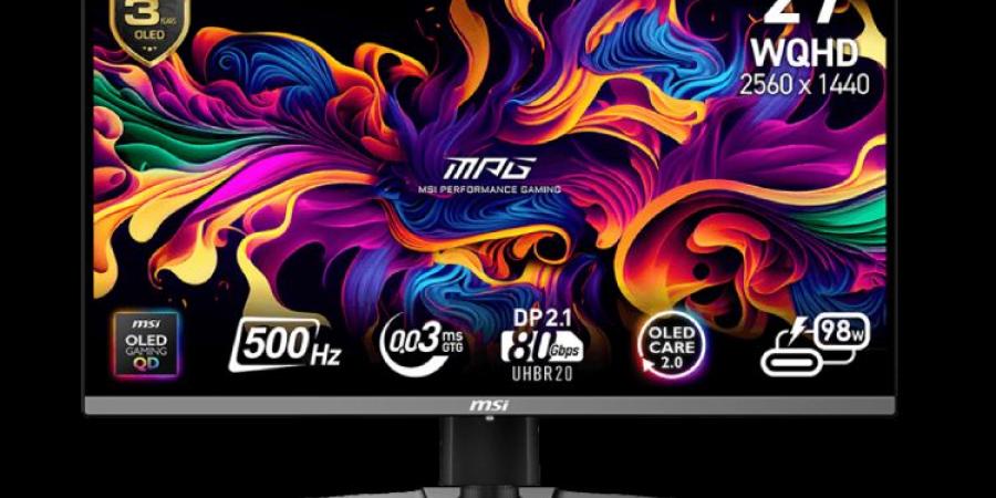 MSI تكشف عن اثنان من شاشات الألعاب بتقنية QD-OLED ومعدل تحديث 500Hz في #CES2025 - عرب فايف