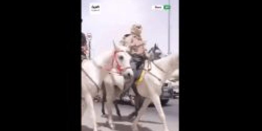 بالفيديو.. شاهد علي ظهور الخيل حجاج إسبان يصلون  إلى منفذ الحديثة - عرب فايف